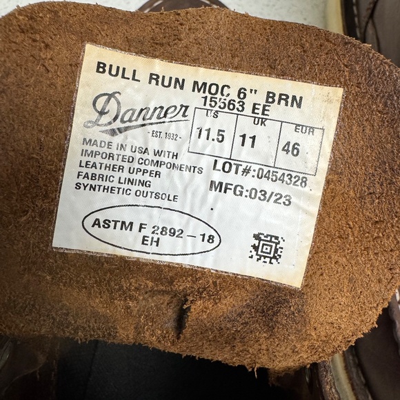 Danner Bull Run moc-toe boots 11.5 EE brown - Picture 5 of 7